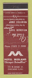 Matchbook Cover - Hotel Midland Chicago IL WEAR