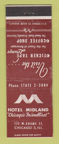 Matchbook Cover - Hotel Midland Chicago IL WEAR