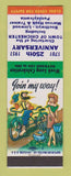 Matchbook Cover - Chichester PA Anniversary 1951 Marcus Hook hillbilly