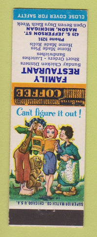 Matchbook Cover - Family Restaurant Mason MI hillbilly