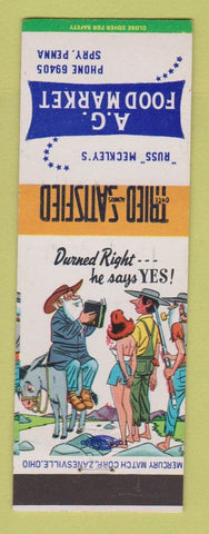 Matchbook Cover - AG Food Market Grocery Spry PA Russ Meckley hillbilly