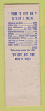 Matchbook Cover - Oyster Bar Burlington VT hillbilly