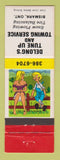 Matchbook Cover - Delong's Tune Up Towing Service Bismark ON hillbilly