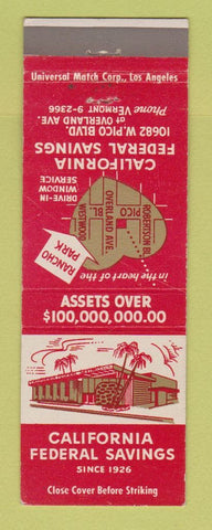 Matchbook Cover - California Federal Savings Los Angeles CA