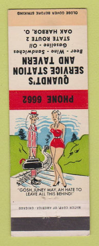 Matchbook Cover - Quandt's Service oil gas Oak Harbor OH oil gas hillbilly