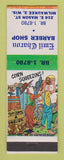 Matchbook Cover - Emil Charon Barber Shop Milwaukee WI hillbilly