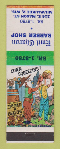 Matchbook Cover - Emil Charon Barber Shop Milwaukee WI hillbilly