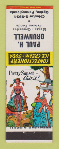 Matchbook Cover - Paul Grunwell Grocery Ogden PA hillbilly