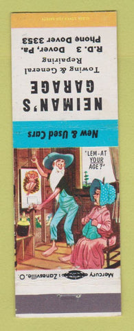 Matchbook Cover - Neiman's Garage Dover PA hillbilly