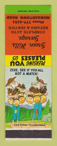 Matchbook Cover - Green Hills Garage Reading? PA hillbilly