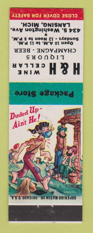 Matchbook Cover - H&H Wine Cellar Liquor Lansing MI hillbilly
