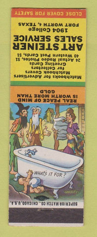 Matchbook Cover - Art Steiner Sales Service Advertising Fort Worth TX hillbilly