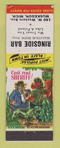 Matchbook Cover - Ringside Bar Muskegon MI Malcolm Hoos  WEAR hillbilly