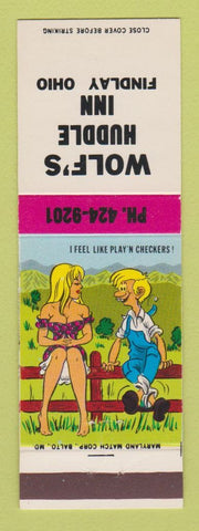 Matchbook Cover - Wolf's Huddle Inn Findlay OH hillbilly