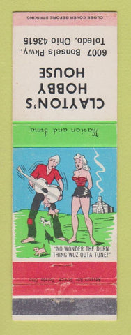 Matchbook Cover - Clayton's Hobby House Toledo OH hillbilly