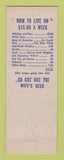 Matchbook Cover - Oyster Bar Burlington VT hillbilly