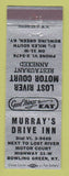 Matchbook Cover - Murray's Drive Inn Bowling Green KY Lost River Motel SILVER