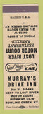 Matchbook Cover - Murray's Drive Inn Bowling Green KY Lost River Motel WHITE