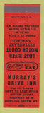 Matchbook Cover - Murray's Drive Inn Bowling Green KY Lost River Motel ORANGE