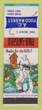 Matchbook Cover - AG Food Market Grocery Spry PA Russ Meckley hillbilly