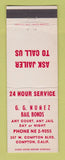 Matchbook Cover - GG Nunez Bail Bonds Compton CA