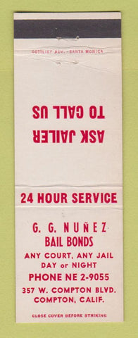 Matchbook Cover - GG Nunez Bail Bonds Compton CA