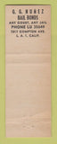 Matchbook Cover - GG Nunez Bail Bonds Compton CA