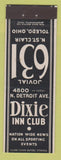 Matchbook Cover - Dixie Inn Club Toledo OH