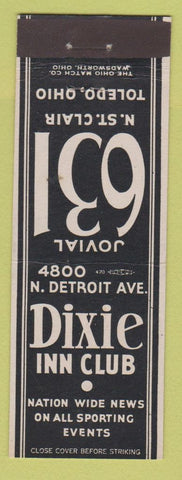 Matchbook Cover - Dixie Inn Club Toledo OH