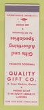 Matchbook Cover - Quality Gift Store Lansing MI