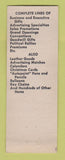 Matchbook Cover - Quality Gift Store Lansing MI