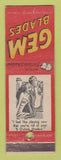 Matchbook Cover - Gem Razor Blades WWII WEAR