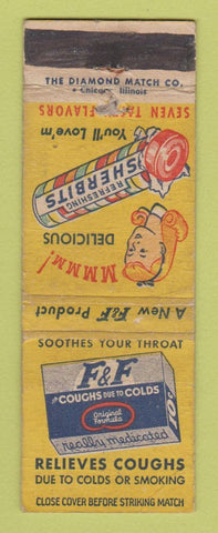 Matchbook Cover - F&F Cough Drops Sherbits WORN