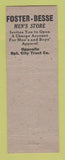 Matchbook Cover - Foster Besse Men's Clothes Bridgeport CT