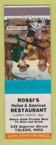 Matchbook Cover - Rossi's Italian Restaurant Toledo OH Larry Conti