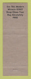 Matchbook Cover - Kirby Vacuum Cleaners Kenosha WI
