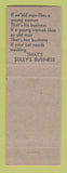 Matchbook Cover - Sully's Car Wash Chicago IL