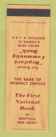 Matchbook Cover - First National Bank Westville NJ