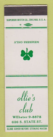 Matchbook Cover - Ollie's Club Chicago? IL?