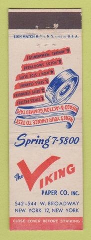Matchbook Cover - Viking Paper Company New York City