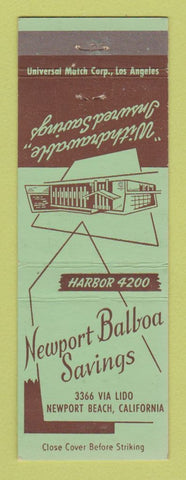 Matchbook Cover - Newport Balboa Savings Newport Beach CA