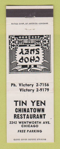 Matchbook Cover - Tin Yen Chinese Restaurant Chicago IL