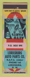 Matchbook Cover - Lordsburg Auto Parts NM