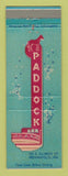 Matchbook Cover - Paddock Bar Indianapolis IN Full Length