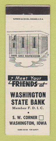 Matchbook Cover - Washington State Bank Washington IA