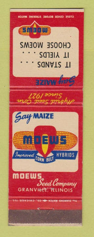 Matchbook Cover - Moews Corn Seed Granville IL