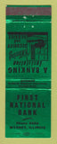 Matchbook Cover - First National Bank Wyanet IL GREEN