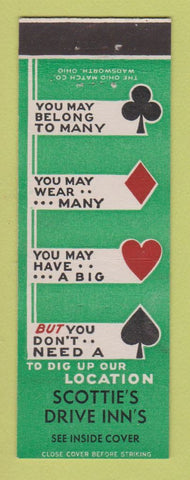 Matchbook Cover - Scottie's Drive Inn's Anaheim Santa Ana CA