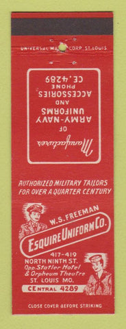 Matchbook Cover - Esquire Uniform WS Freeman St Louis MO Army Navy