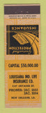 Matchbook Cover - Louisiana Life Insurance Company New Orleans LA ADVANCE